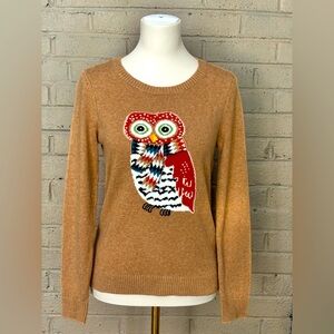 Talbots brown Owl Sweater XS